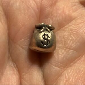 Silver Pandora Money Bag Charm